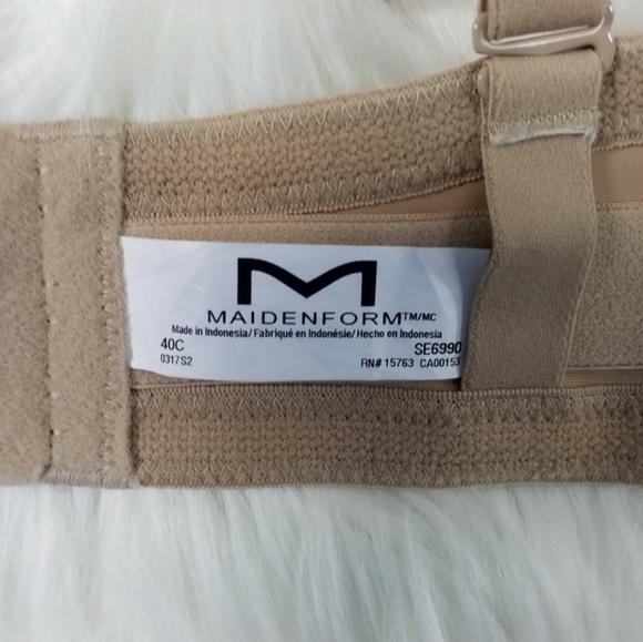 Maidenform Self Expressions Beige Strapless Convertible Bra Womens Plus 40C - Picture 6 of 9